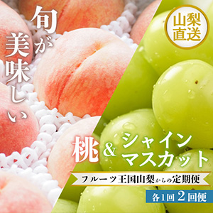 【2回定期便】シャインマスカット・桃　